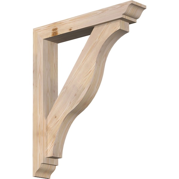 Ekena Millwork Funston Traditional Smooth Bracket w/ Offset Brace, Douglas Fir, 5 1/2"W x 32"D x 38"H BKT0604X32X38FST01SDF - main